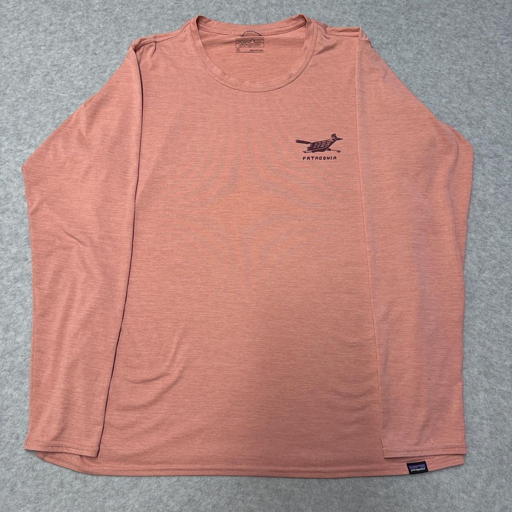 Patagonia Trail Running Shirt Womens XL Pink Long Sleeve Graphic Tee Athletic